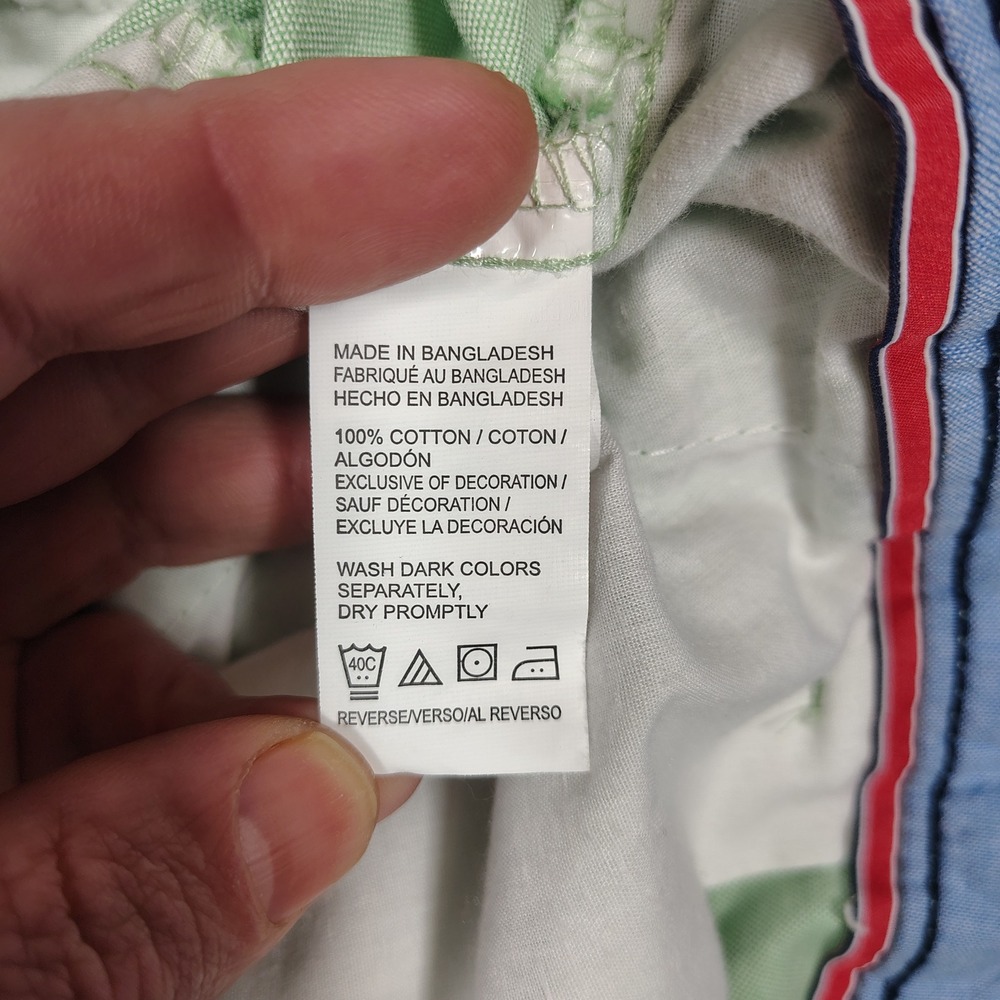 IZOD Shorts Mens 32 Green Flat Front Solid Cotton 45SH126317 - Picture 5 of 12
